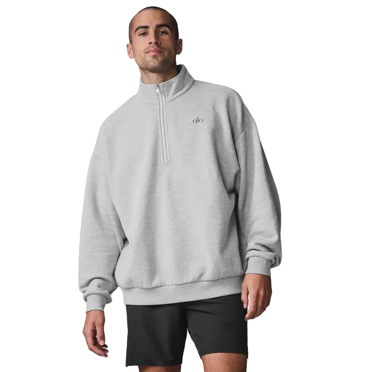 Alo Yoga Accolade Quarter Zip Pullover Grey