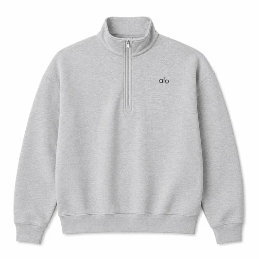 Alo Yoga Accolade Quarter Zip Pullover Grey