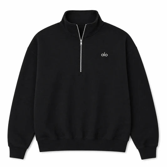 Alo Yoga Accolade Quarter Zip Pullover Black