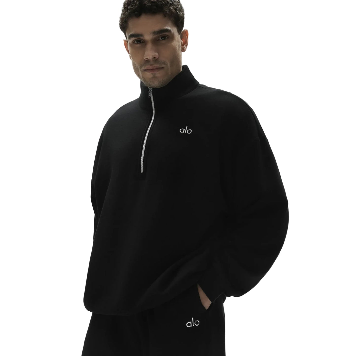 Alo Yoga Accolade Quarter Zip Pullover Black