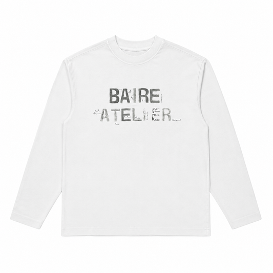 Baire Atelier Brushstroke Long Sleeve Tee White