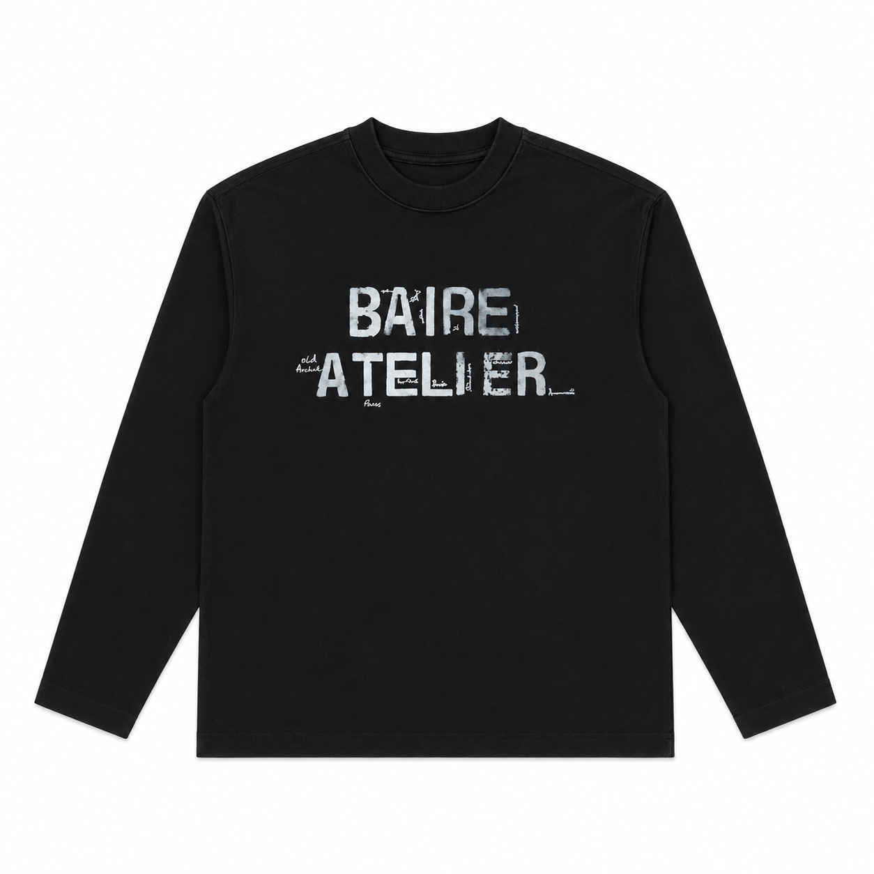 Baire Atelier Brushed Logo Long Sleeve Tee Black