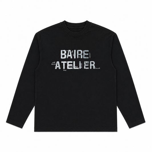 Baire Atelier Brushed Logo Long Sleeve Tee Black