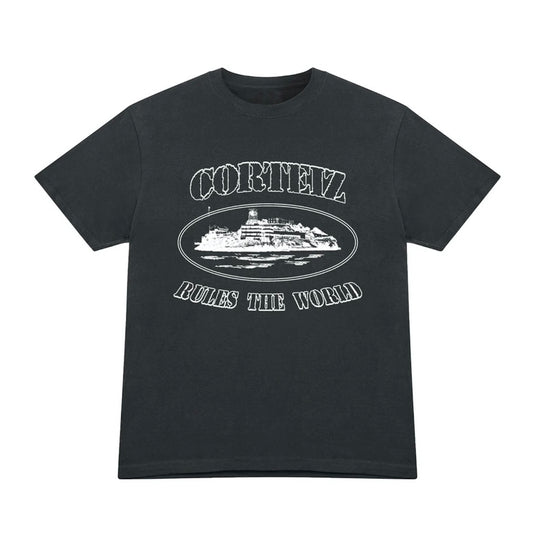 CORTEIZ ALCATRAZ TEE BLACK WHITE